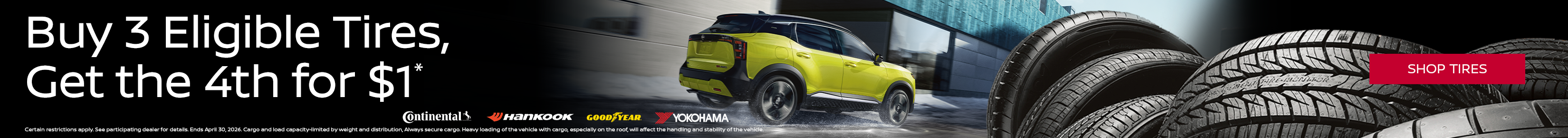 Buy 3 Tires, Get the 4th for $1